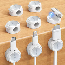 8 Pack Magnetic Cable Clips Cord Organizer - Silver Shine Design picture