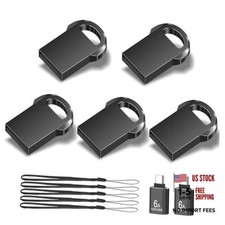 2GB USB 2.0 Mini Metal Flash Drive,  5-Pack with USB-C 2GB-2.0 5pack-Black picture