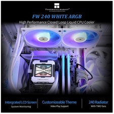 White ARGB Liquid CPU Cooler with LCD Screen picture