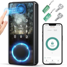 Keyless Entry Smart Deadbolt Lock – Keypad Fingerprint Touchscreen & Black picture