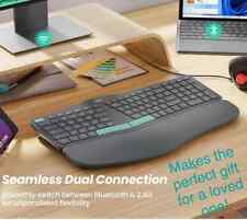 Nulea RT05B Wireless Ergonomic Keyboard, Split Keyboard with Wrist Rest, Black picture