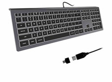 B.FRIENDIT USB Wired Keyboard for Mac with White Backlight, Compatible with Mac picture