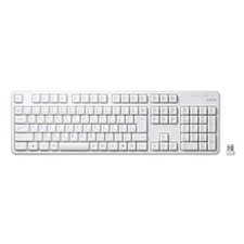 ELECOM USB-A Keyboard Wireless Receiver Included Membrane Full Keyboard White picture