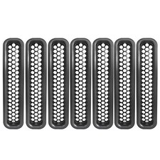 Wrangler Grill Mesh Inserts Front Grille Guard Cover Clip-in Matte Black for picture