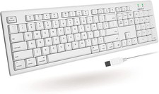 Macally Full-Size USB Wired Keyboard for Mac Mini/Pro, iMac Full Size, white picture