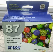 4pk Genuine Epson 87 Gloss Optimizer Ink Cartridge T0870 T087 T087020   picture