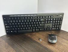 Logi K270 Wireless Keyboard And Logitech Marathon Mouse Black M185 w/ Dongle picture