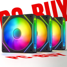 1 to 8 Pack of ARGB LED Quiet PC Cooling Fans 120mm w/ Remote Control picture