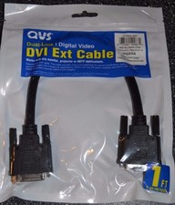 DVI EXT Cable QVS Dual Link Digital Video Male to Female 1 ft dvi-d m/f black  picture