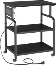 YAOHUOO 3 Tier Large Printer Stand with Power Outlet/Adjustable Shelf picture
