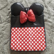 Minnie Mouse Disney Ipad/Tablet Bag Case Disney Parks NO Straps/handle Sequin Te picture