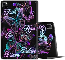 iPad Pro 12.9 Case 6/5/4/3rd Gen Shockproof TPU Cover Pink Purple Butterfly picture