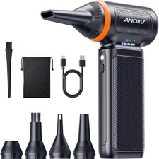 Compressed Air Duster, 130,000RPM, 3-Gear Adjustable, Black/Orange picture