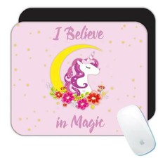 Gift Mousepad : I Believe in Magic Unicorn Rainbow Flowers For Girls picture