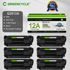 GREENCYCLE - 6 PACK Q2612A 12A Black Toner for HP LaserJet 1010 1012 1015 1020 picture