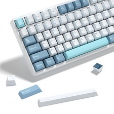 SHOKO PBT Double Shot Keycap Set 176 Keys Blue Cute Custom Cherry Profile picture