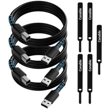 Printer Cable 8FT (3-Pack), USB 2.0 USB-A to USB-B Cord, 8 Feet, 3 Pack  picture