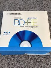 NEW 3 Pack Memorex 2x/25GB BD-RE Rewritable Blu-ray Disks Set picture