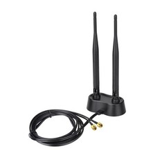 Dual Band WiFi Antenna 6dBi 2.4/5GHz Magnetic Base with Dual RP-SMA 2m Cable picture