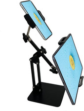 Phone and Tablet Stand Dual Device Holders Adjustable Swivel Compatible iPad picture