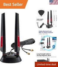 High-Gain Tri-Band 9dBi Antenna with Magnetic Base for Superior WiFi Performance picture