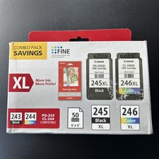 Canon PG-245XL Black & CL-246XL Color Ink Cartridge Set 8278B005 Genuine Sealed picture