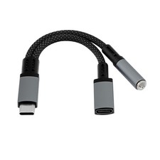 USB C to 3.5mm Audio Adapter and Charger 2 in 1 Hi-Res 32bit/384kHz Aux to USB C picture