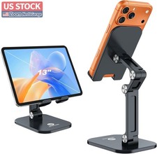 US Stock Black Foldable Phone Stand Height Adjustable Desk 4.7-13