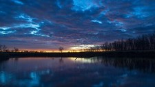 Landscape sunset lake trees clouds sunlight dark nature Custom Gaming Mat Desk picture