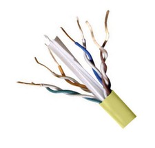 CAT6E Ethernet 550MHz Riser CMR Cable Yellow 1000FT 23 AWG BARE COPPER picture