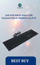Dell OEM KB216 Wired USB Keyboard Black ORKRON Lot of 10 picture