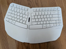 Perixx Mini Wireless Ergonomic Split Keyboard White Bluetooth WORKS GREAT picture