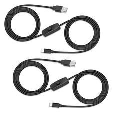 RGBZONE 2Pcs 6.6FT 5V USB Type C Switch Extension Cable, USB-Type C Black picture
