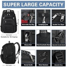 SINVICKO 18.4 LAPTOPS BACKPACK FOR MEN, 60L EXTRA LARGE GAMING BACKBAG WITH - picture