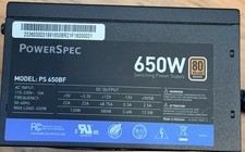 PowerSpec PS 650BF 650W ATX Power Supply 80 Plus Bronze Black Tested picture