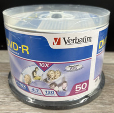 New Sealed VERBATIM DVD-R 16X 4.7GB Branded Logo 50 Pack Spindle picture