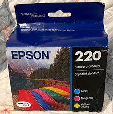 Epson 220 Genuine Ink Cartridges CMY 3-Pack Cyan Magenta Yellow T220520-S picture
