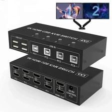Dual Monitor Displayport HDMI KVM Switch 4X2 2X2 4K 60Hz DP 1.2 USB KVM Switcher picture