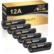 6PK BK Q2612A 12A Toner Cartridge Fit for HP LaserJet 1012 1018 1020 1022nw 3015 picture