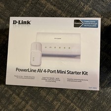 D-Link Systems, Inc. DHP-348AV Powerline AV 4-Port Switch Mini Kit - NEW /SEALED picture