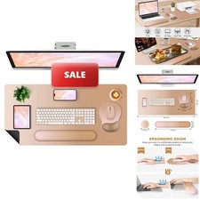 NXZGO NX-GKK-03 Gaming Mouse Pad Wrist Rest Set 35.4x15.7 Inches Milk Tea Brown picture