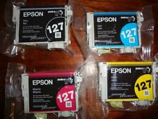 FULL SET of 4 New Genuine SEALED BAG Epson 127 HIGH YIELD Inkjet Cartridges KCMY picture