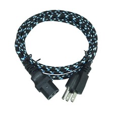 1 PCS 5 FT 16 AWG Heavy Duty 3 Prong Braided Power Cord NEMA 515P To IEC C13 picture