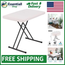Elegant Almond Folding Laptop Table, 30 Inch – Adjustable for Home & Outdoor Use picture