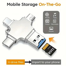4 In 1 Memory Micro SD Card Reader For IPhone ,Ipad Android Mac PC Camera Type C picture