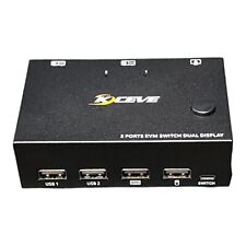  KCEVE DP HDMI USB 3.0 KVM Switch 2 Computer 2 Monitors (Unit only not cables) picture