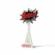 3D Printed BUYERS Givey Card Stand 3D Printed - White/Red picture