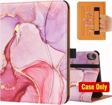 Premium PU Leather Folio Stand Case for 8.3 Inch iPad mini 6th Gen, Pink Marble picture
