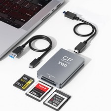 10Gbps CFexpress/XQD/SD Cards Reader 3-in-1 CFexpress Type B Card Readers Ada... picture