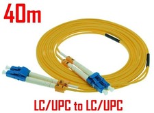 40M LC-LC Fiber Optic Duplex Singlemode 9/125 Optical Patch Cable Cord Yellow picture
